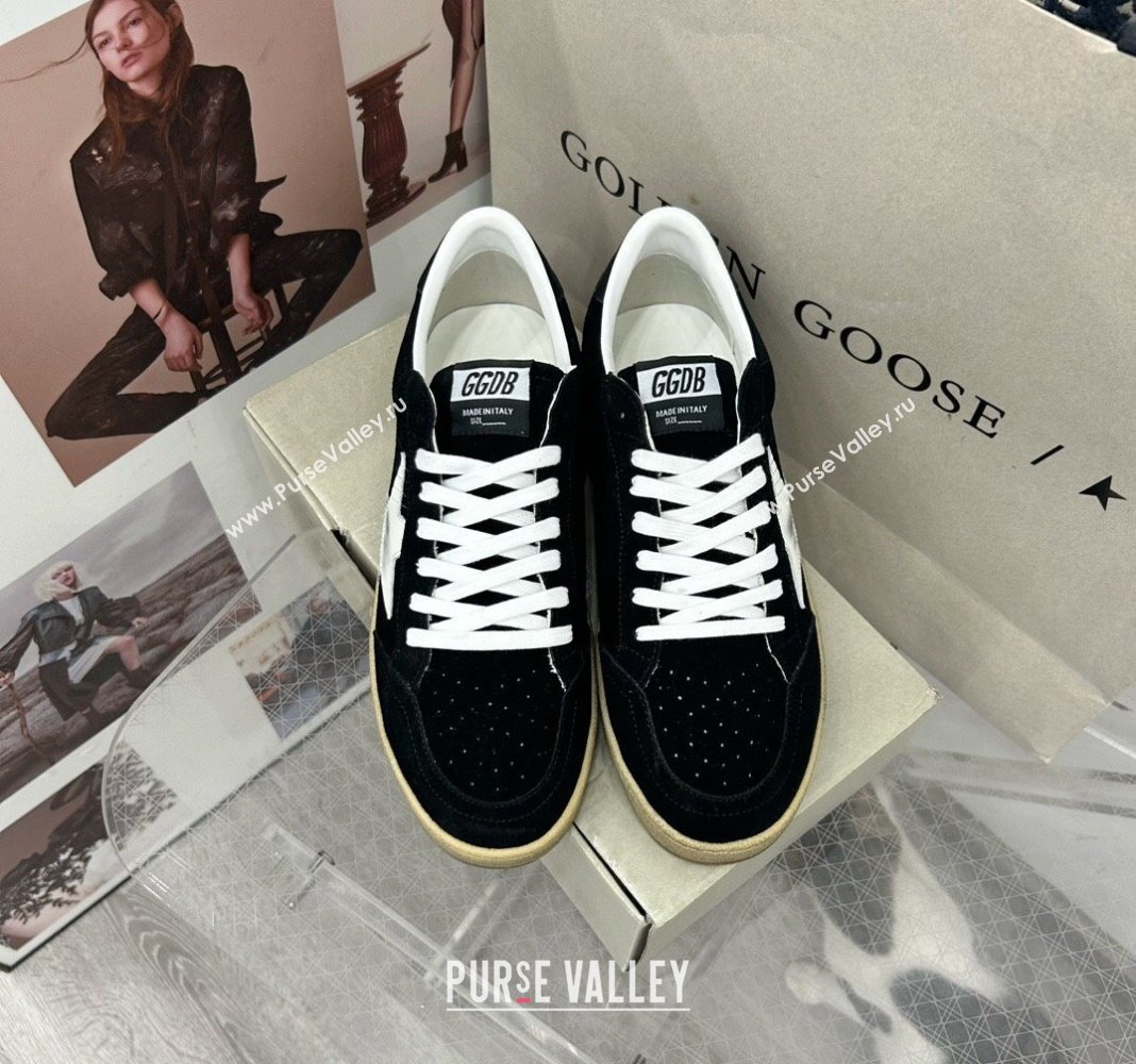 Golden Goose GGDB Ball Star Sneakers in Black Suede and White Star 2024 0328 (MD-240328105)