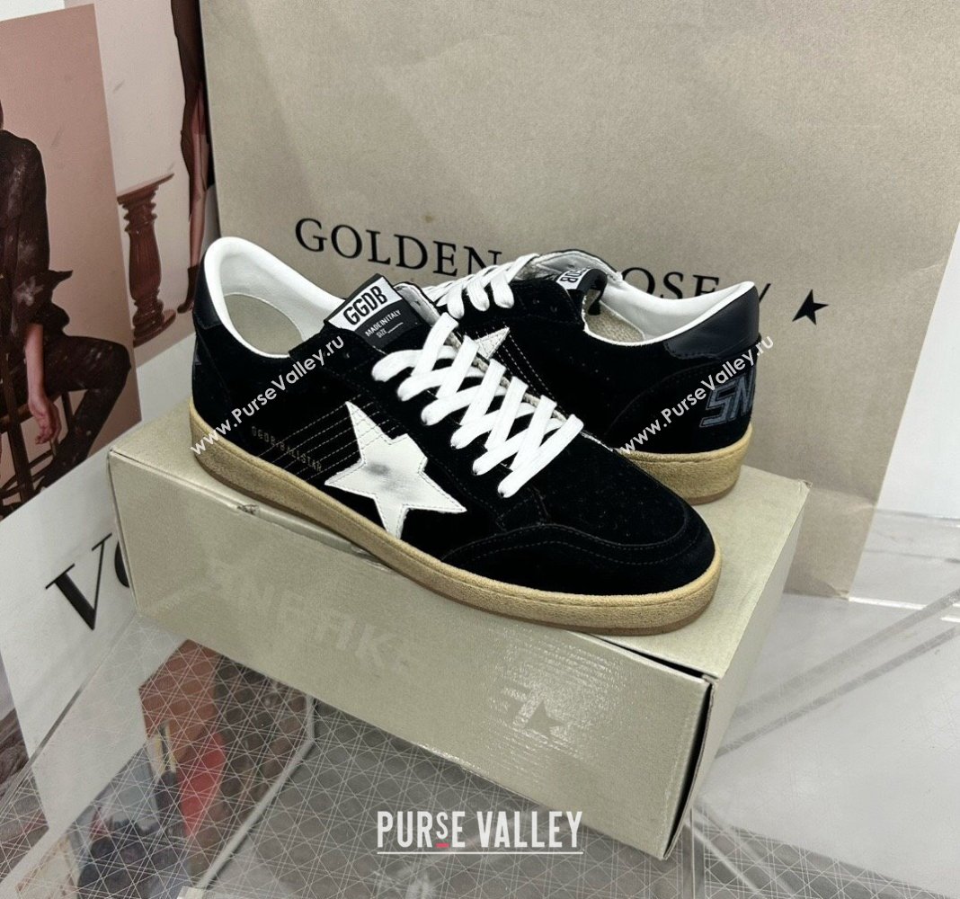 Golden Goose GGDB Ball Star Sneakers in Black Suede and White Star 2024 0328 (MD-240328105)