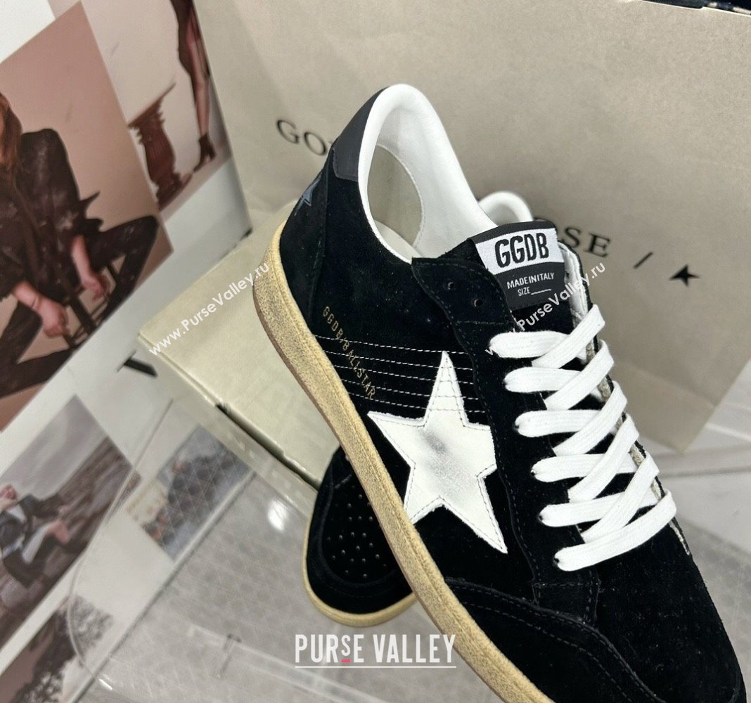 Golden Goose GGDB Ball Star Sneakers in Black Suede and White Star 2024 0328 (MD-240328105)