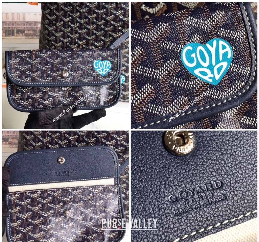 Goyard Boheme Heart Hobo Bag Navy Blue 2023 020223 (nana-231229077)