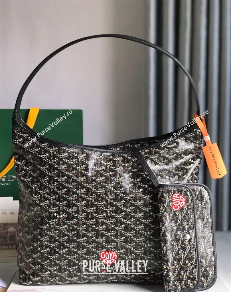 Goyard Boheme Heart Hobo Bag Black 2023 020223 (nana-231229078)