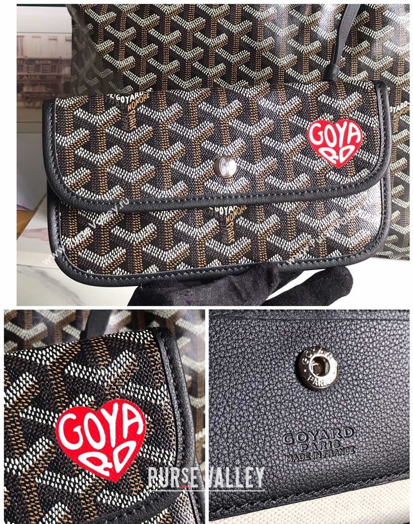 Goyard Boheme Heart Hobo Bag Black 2023 020223 (nana-231229078)