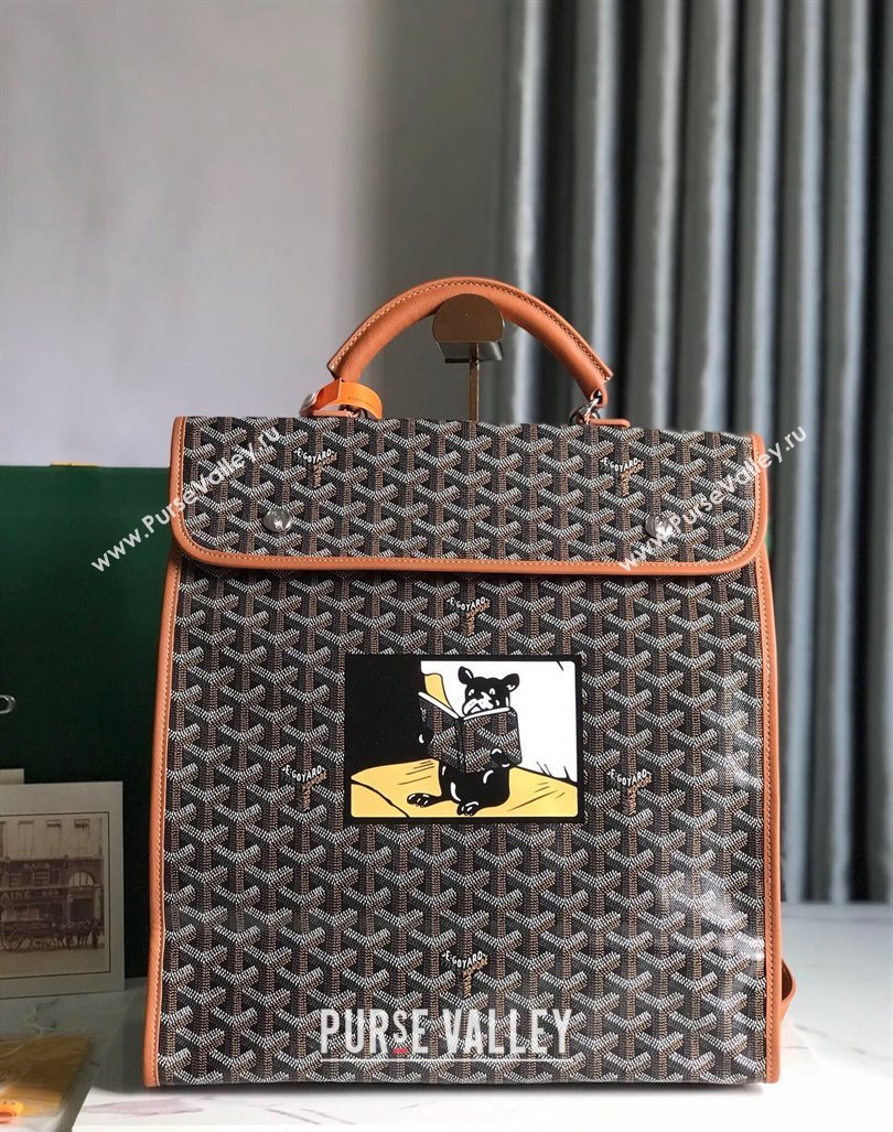 Goyard Saint Leger Backpack Bag Hulot Dog Print Brown 2023 020318 (nana-231229079)