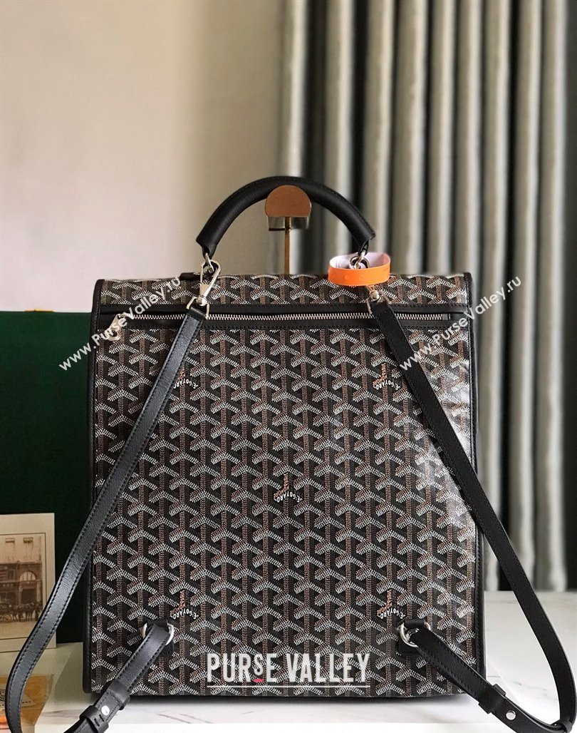 Goyard Saint Leger Backpack Bag Hulot Dog Print Black 2023 020318 (nana-231229082)