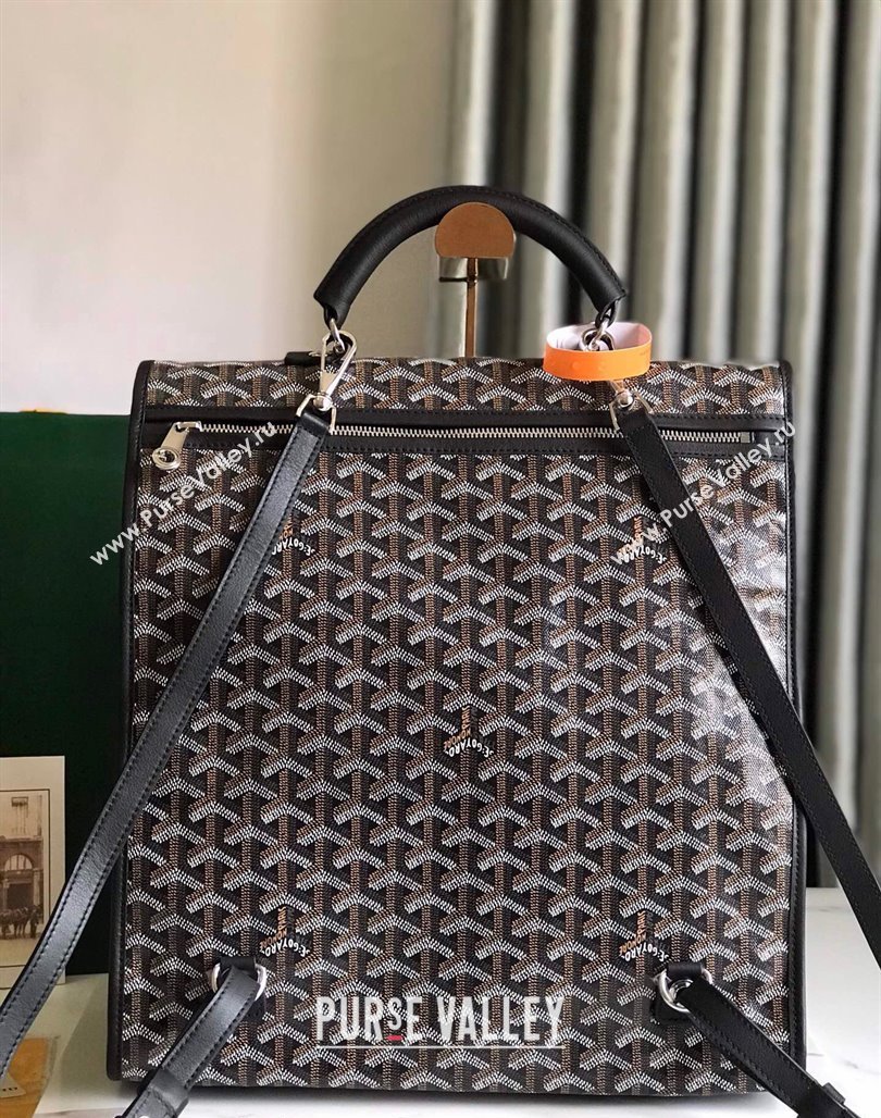 Goyard Saint Leger Backpack Bag Hulot Dog Print Black 2023 020318 (nana-231229082)