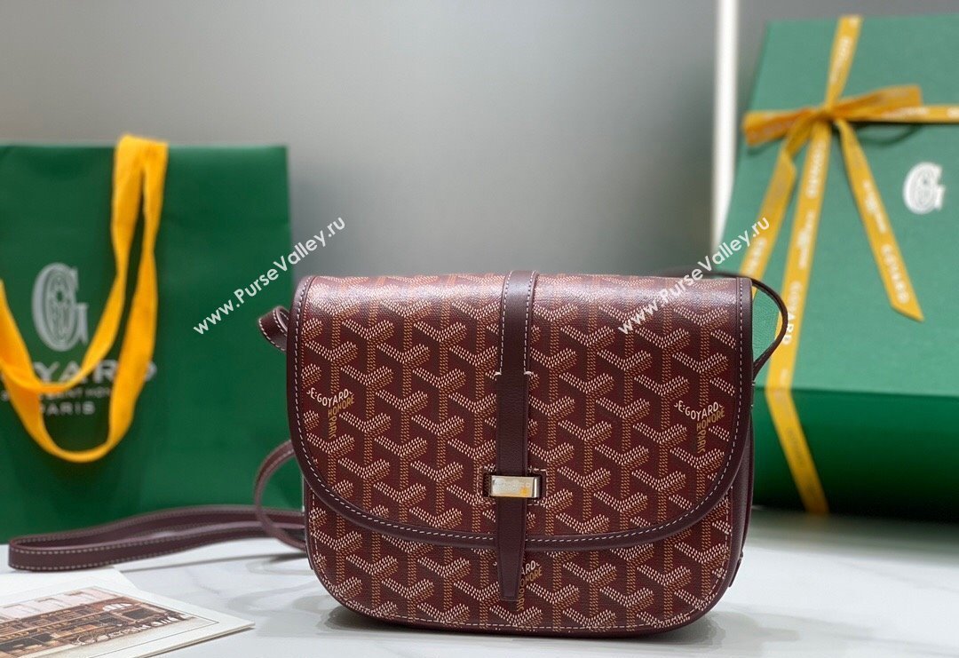 Goyard Belvedere PM Crossbody Bag Burgundy 2024 8016 (ZHANG-240418009)