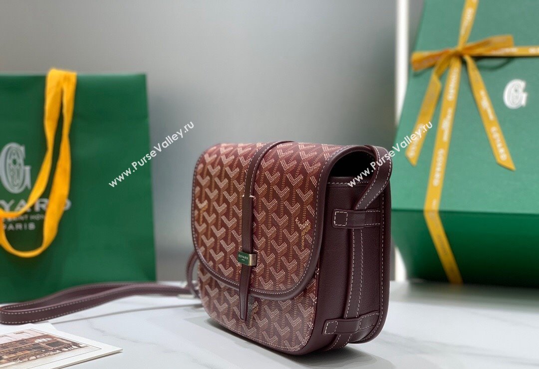 Goyard Belvedere PM Crossbody Bag Burgundy 2024 8016 (ZHANG-240418009)