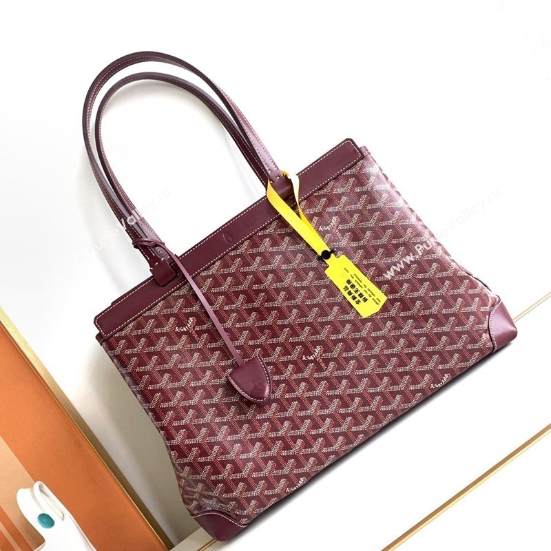 Goyard Bellechasse Biaude Tote Bag PM Burgundy 2023 8031 (ZHANG-240418017)