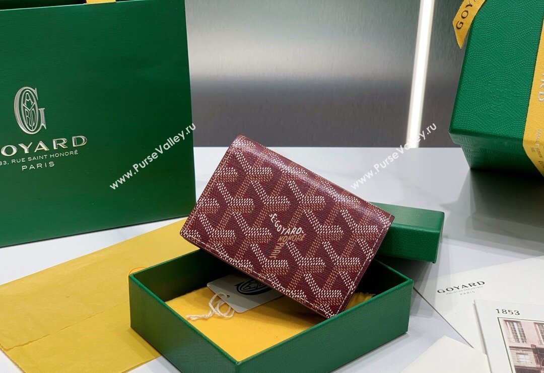 Goyard Malesherbes Card Holder Wallet Burgundy 2024 8510 (ZHANG-240418031)