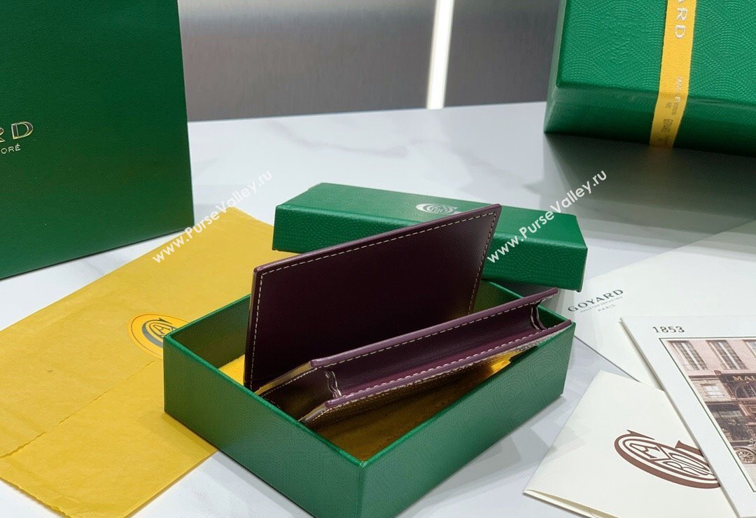 Goyard Malesherbes Card Holder Wallet Burgundy 2024 8510 (ZHANG-240418031)
