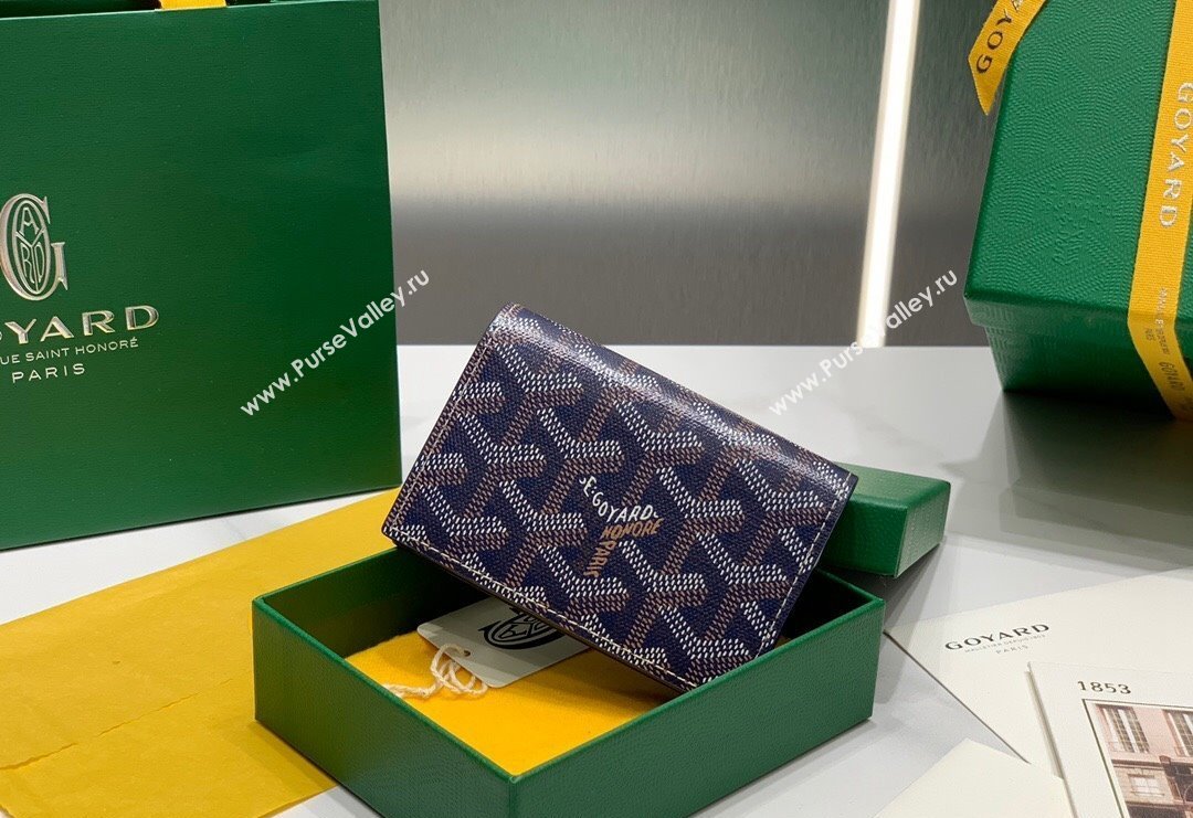 Goyard Malesherbes Card Holder Wallet Navy Blue 2024 8510 (ZHANG-240418032)
