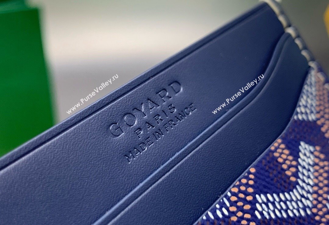 Goyard Saint-Sulpice Card Case Wallet Navy Blue 2024 8501 (ZHANG-240418038)