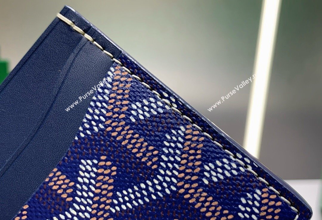 Goyard Saint-Sulpice Card Case Wallet Navy Blue 2024 8501 (ZHANG-240418038)