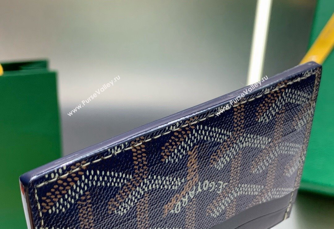 Goyard Saint-Sulpice Card Case Wallet Navy Blue 2024 8501 (ZHANG-240418038)