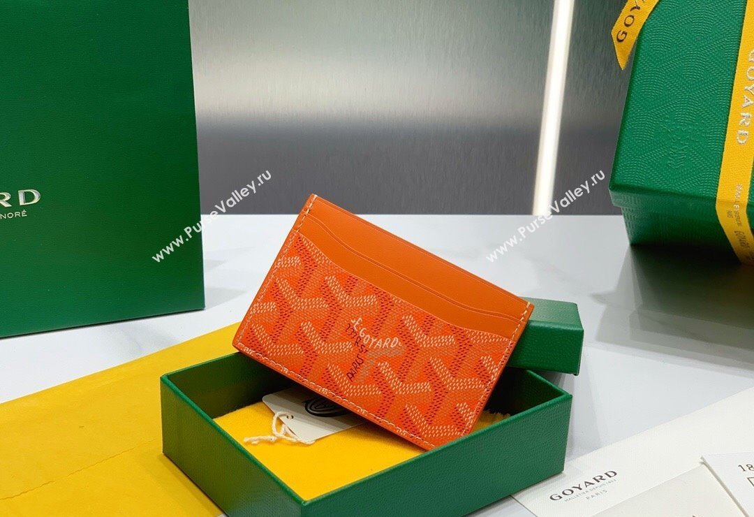 Goyard Saint-Sulpice Card Case Wallet Orange 2024 8501 (ZHANG-240418040)