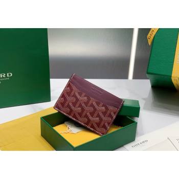 Goyard Saint-Sulpice Card Case Wallet Burgundy 2024 8501 (ZHANG-240418041)