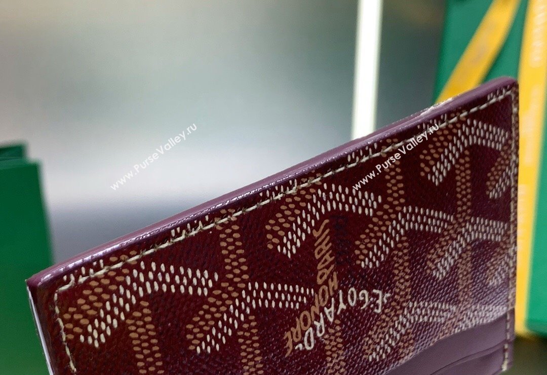 Goyard Saint-Sulpice Card Case Wallet Burgundy 2024 8501 (ZHANG-240418041)