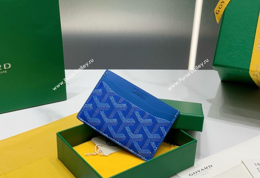 Goyard Saint-Sulpice Card Case Wallet Sky Blue 2024 8501 (ZHANG-240418043)