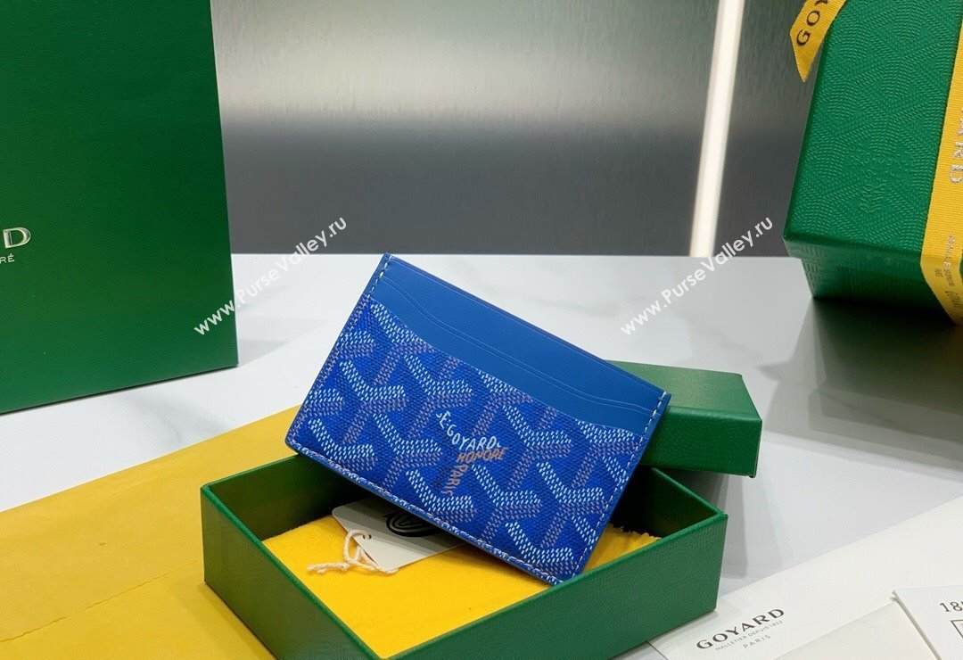 Goyard Saint-Sulpice Card Case Wallet Sky Blue 2024 8501 (ZHANG-240418043)