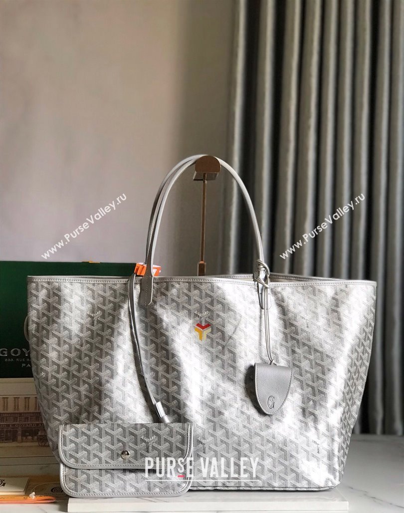 Goyard Saint Louis GM Tote Bag Silver 2024 020144 (nana-240713048)