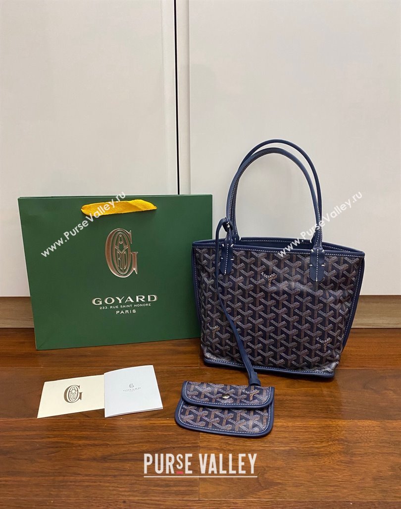 Goyard Anjou Mini Tote Bag 2321 Navy Blue 2023 Top (ZHANG-240418001)