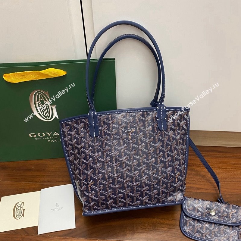 Goyard Anjou Mini Tote Bag 2321 Navy Blue 2023 Top (ZHANG-240418001)