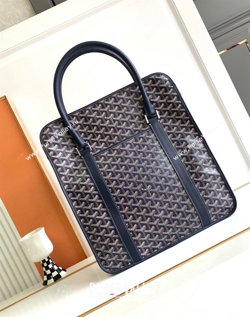 Goyard Bourgogne Briefcase Top Handle bag Navy Blue 2024 8825 (ZHANG-240527065)