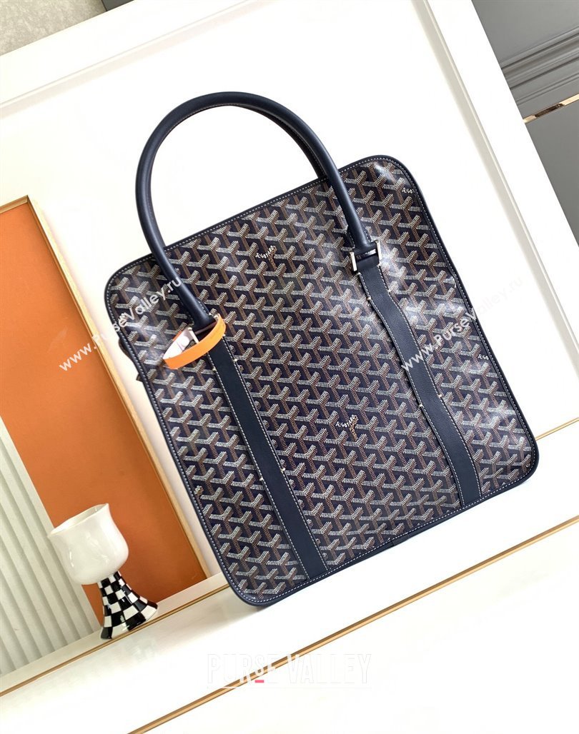 Goyard Bourgogne Briefcase Top Handle bag Navy Blue 2024 8825 (ZHANG-240527065)