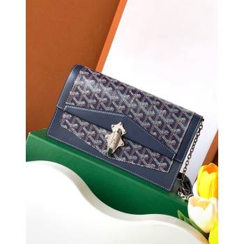 Goyard Duchess Marie-Caroline Chain Bag Navy Blue 2024 8216 (ZHANG-240621063)