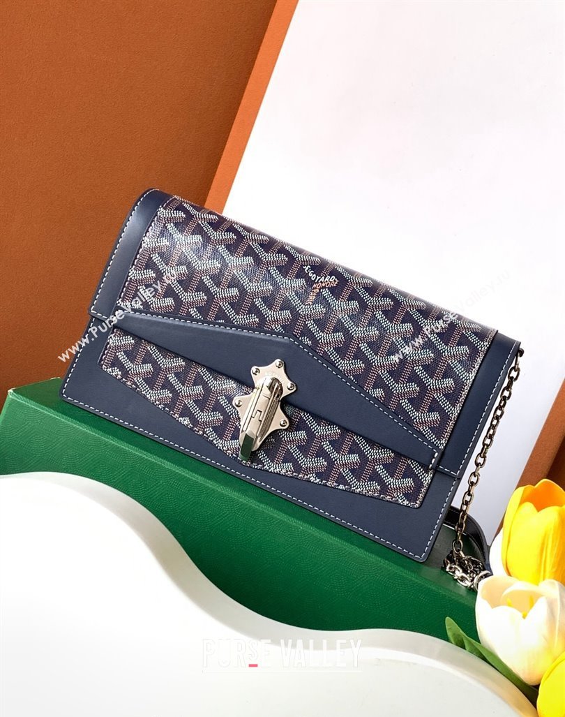 Goyard Duchess Marie-Caroline Chain Bag Navy Blue 2024 8216 (ZHANG-240621063)