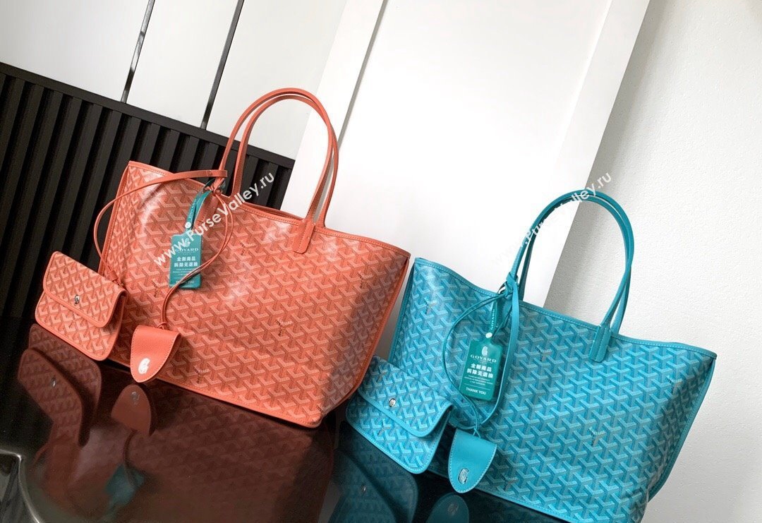 Goyard Anjou PM Tote Bag with Seahorse Embroidered Coral 2024 020166M (ZHANG-240621051)