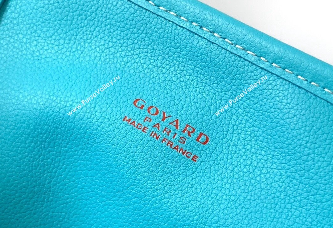 Goyard Anjou PM Tote Bag with Seahorse Embroidered Turquoise Blue 2024 020166M (ZHANG-240621052)