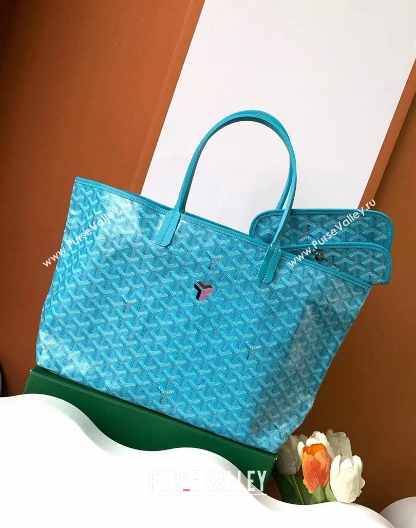 Goyard Saint Louis PM Tote Bag Turquoise Blue 2024 020184 (ZHANG-240713051)