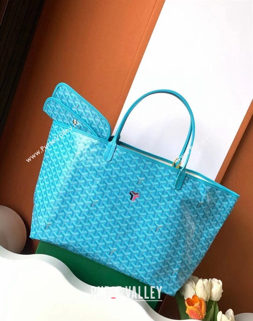 Goyard Saint Louis GM Tote Bag Turquoise Blue 2024 020144 (ZHANG-240713052)