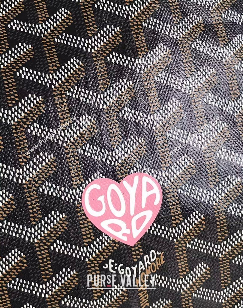 Goyard Boheme Hobo Bag with Pink Heart Black 2024 020223 (nana-240803002)