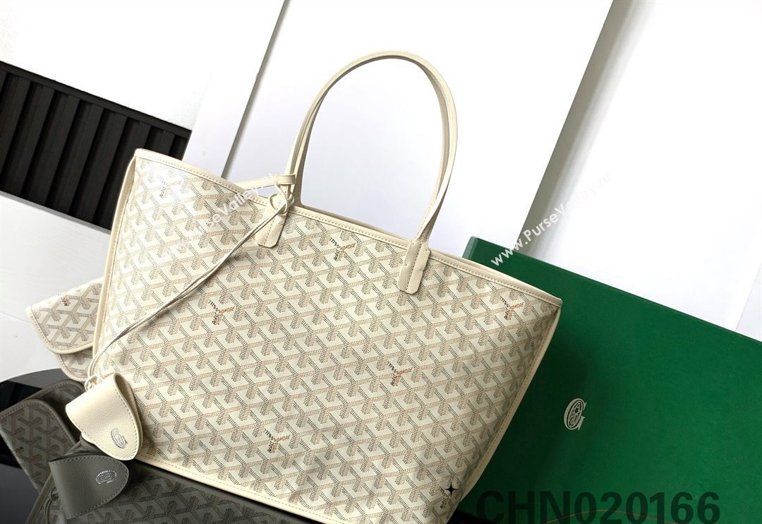 Goyard Anjou PM Tote Bag with Seahorse Embroidered Sand Beige 2024 020166M (ZHANG-240803006)