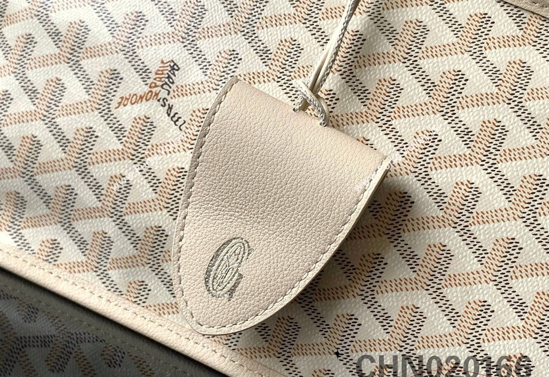 Goyard Anjou PM Tote Bag with Seahorse Embroidered Sand Beige 2024 020166M (ZHANG-240803006)