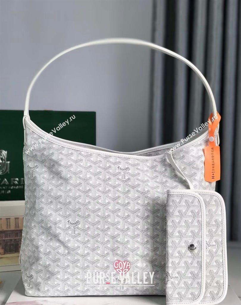 Goyard Boheme Hobo Bag with Pink Heart White 2024 020223 (nana-240803001)