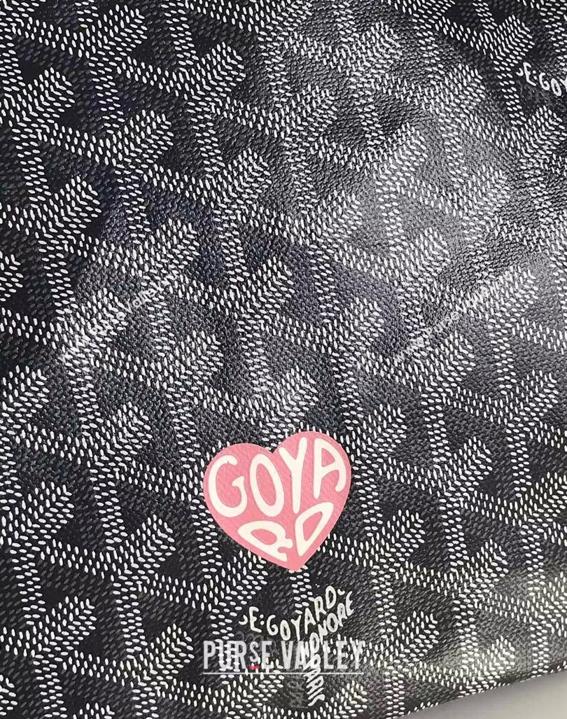 Goyard Boheme Hobo Bag with Pink Heart Grey 2024 020223 (nana-240803004)