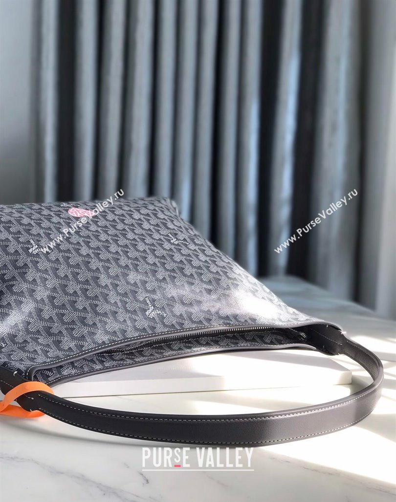 Goyard Boheme Hobo Bag with Pink Heart Grey 2024 020223 (nana-240803004)