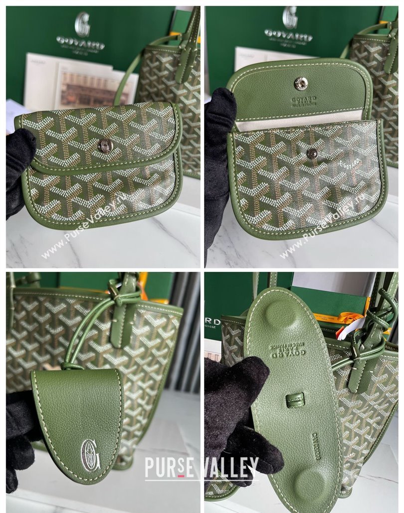 Goyard Anjou Mini Tote bag with Y Print Avocado Green 2024 020660 (nana-24103045)