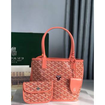 Goyard Anjou Mini Tote bag with Y Print Coral Pink 2024 020660 (nana-24103046)