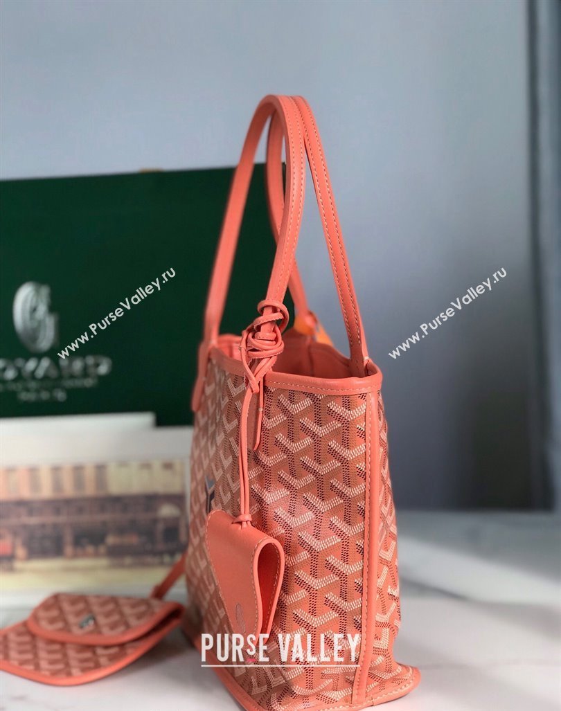 Goyard Anjou Mini Tote bag with Y Print Coral Pink 2024 020660 (nana-24103046)