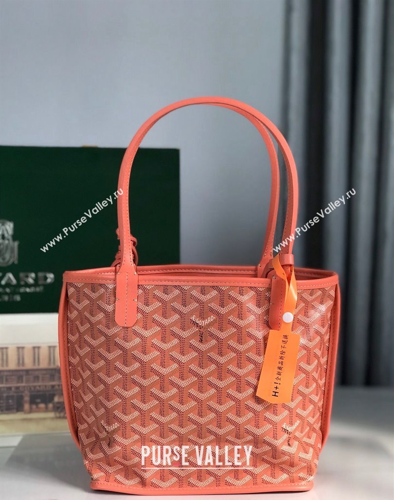 Goyard Anjou Mini Tote bag with Y Print Coral Pink 2024 020660 (nana-24103046)