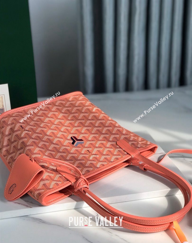 Goyard Anjou Mini Tote bag with Y Print Coral Pink 2024 020660 (nana-24103046)