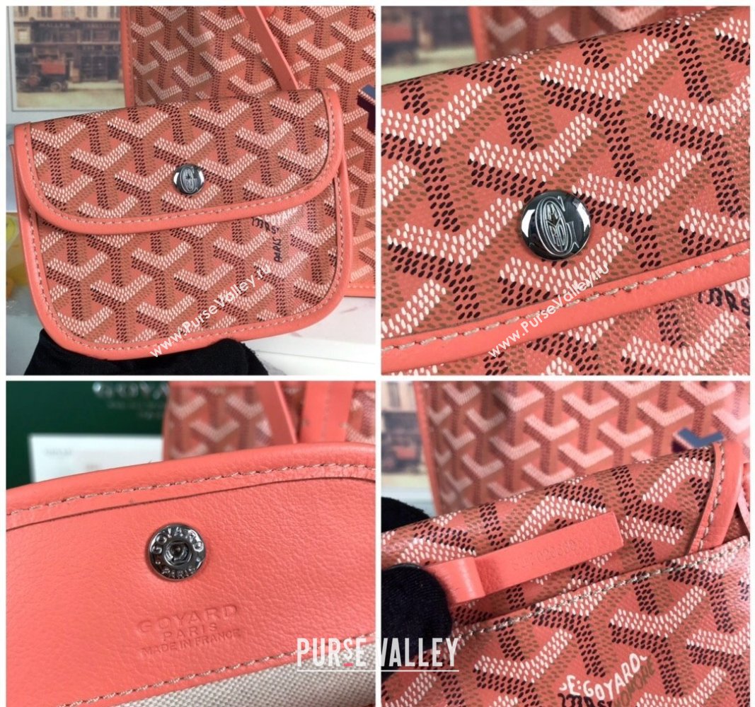 Goyard Anjou Mini Tote bag with Y Print Coral Pink 2024 020660 (nana-24103046)