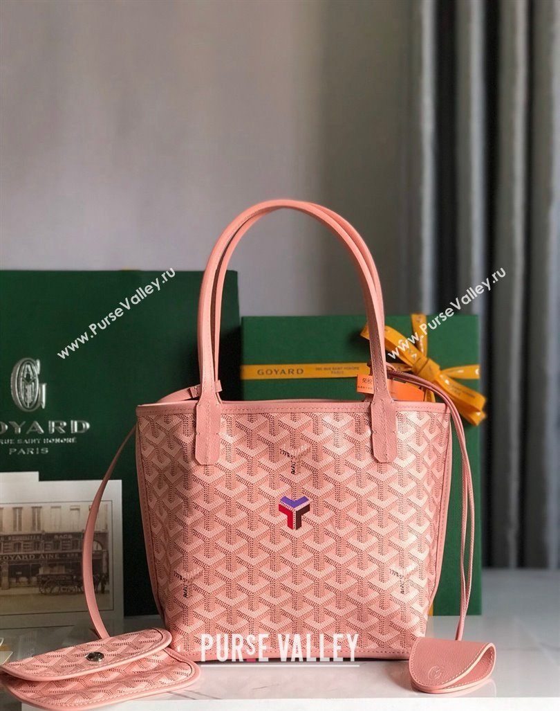 Goyard Anjou Mini Tote bag with Y Print Powder Pink 2024 020660 (nana-24103047)