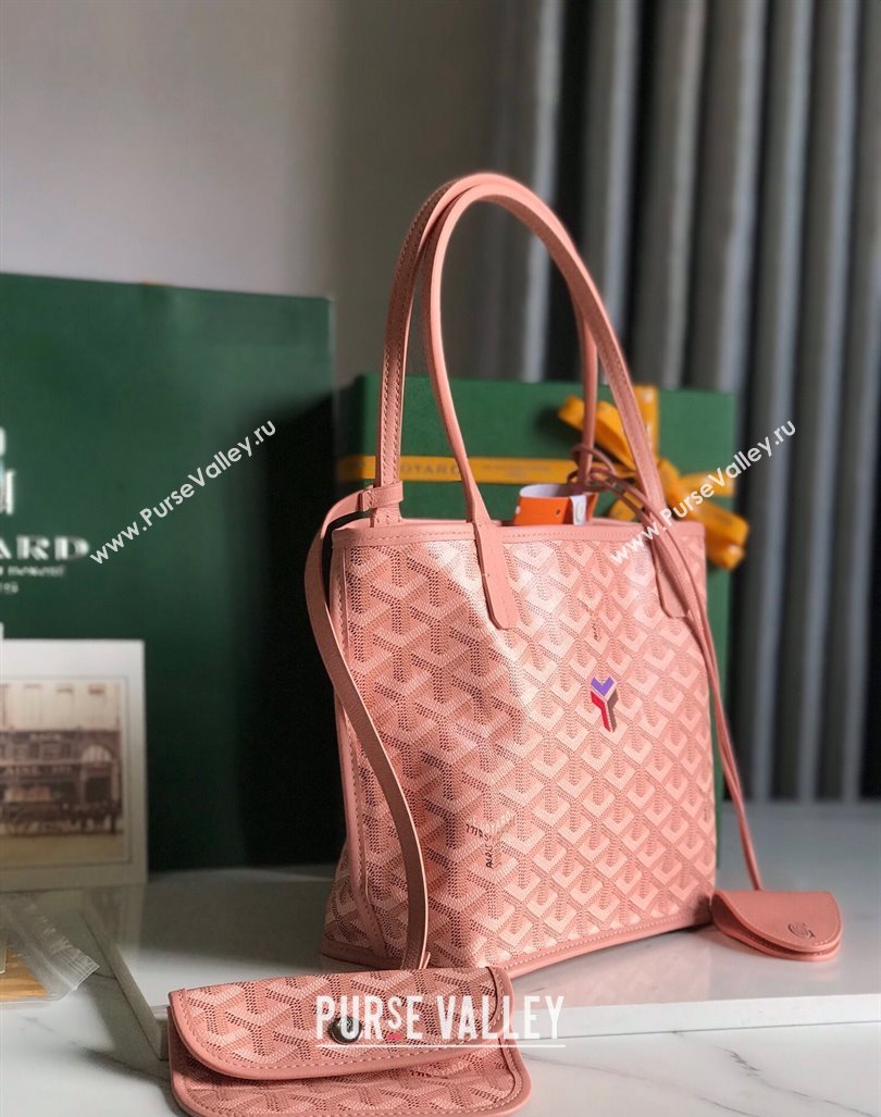 Goyard Anjou Mini Tote bag with Y Print Powder Pink 2024 020660 (nana-24103047)