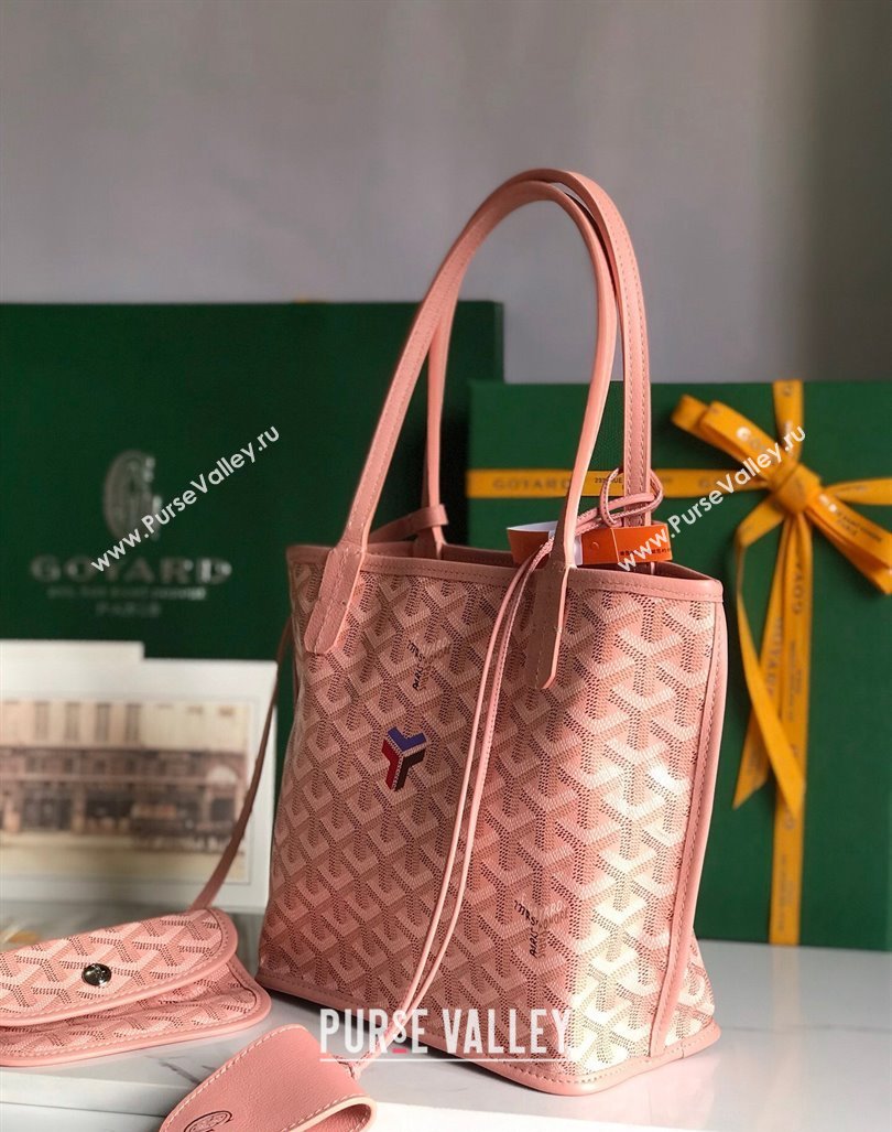 Goyard Anjou Mini Tote bag with Y Print Powder Pink 2024 020660 (nana-24103047)