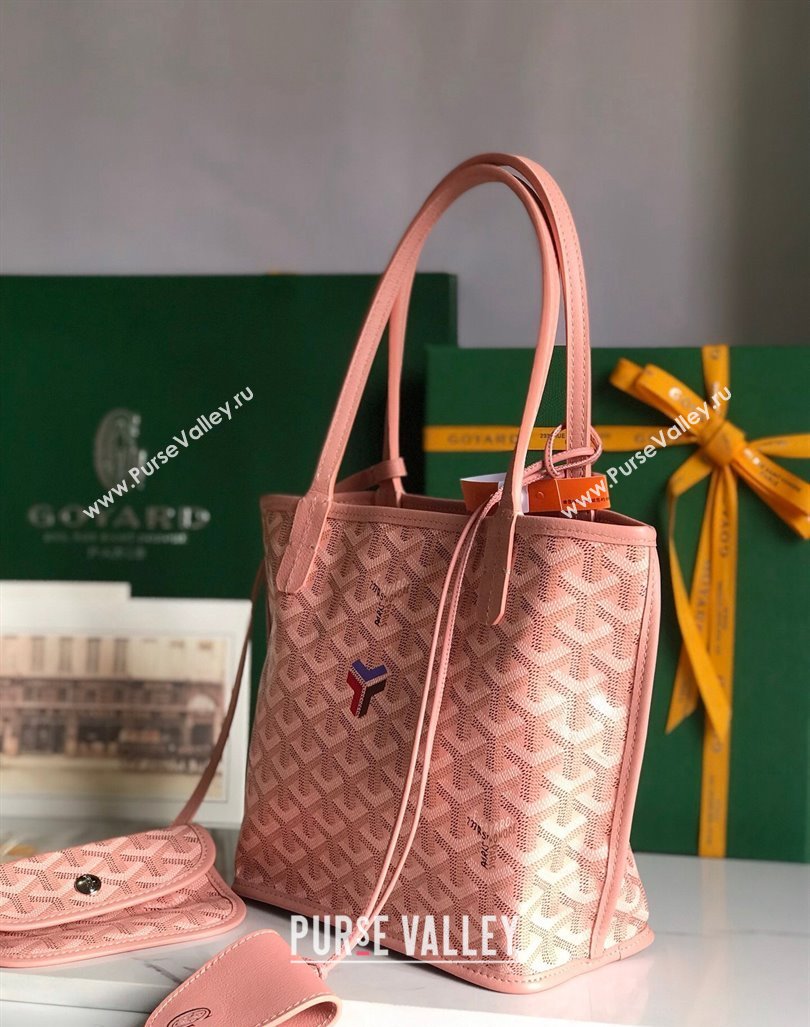 Goyard Anjou Mini Tote bag with Y Print Powder Pink 2024 020660 (nana-24103047)